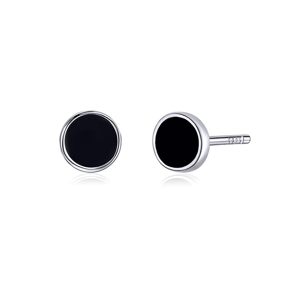 S925 Sterling Silver Earrings with Enamel Process for Women 0.5cm