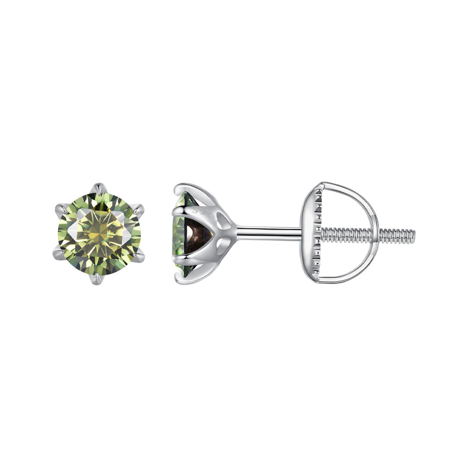 925 Sterling Silver Moissanite 1.00 Carat Earrings Size 7.0mm for Women