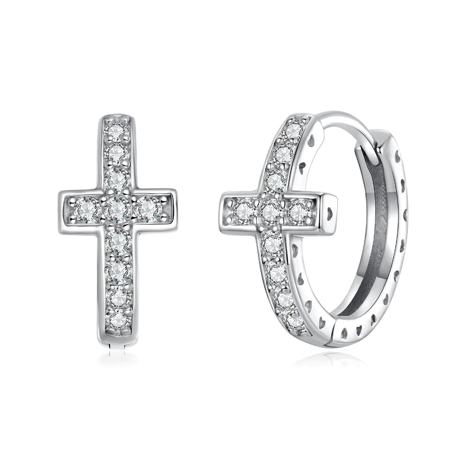 925 Sterling Silver Moissanite Earrings 1.3cm for Women