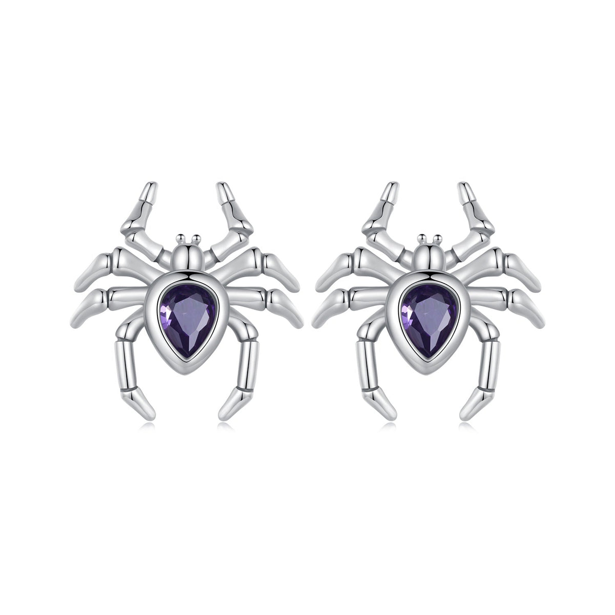 925 Sterling Silver Earrings with Pavé Setting CZ, Size 13*12mm