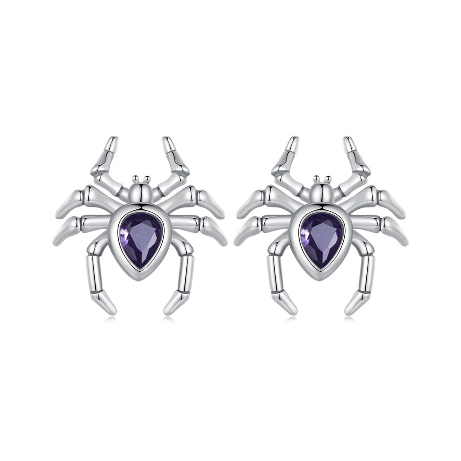 925 Sterling Silver Earrings with Pavé Setting CZ, Size 13*12mm
