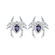 925 Sterling Silver Earrings with Pavé Setting CZ, Size 13*12mm