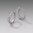 925 Sterling Silver White Gold Plated 1.6cm Pavé CZ Hoop Earrings for Women