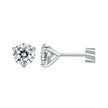 925 Sterling Silver Moissanite Earring 0.7cm White Gold Plated for Women