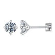 925 Sterling Silver Moissanite Stud Earrings for Women - 0.5ct, 0.6cm Size, White Gold Plated