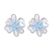 925 Sterling Silver Opal Nanometer Stone Enamel Earrings for Women