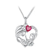 925 Sterling Silver Necklace with Pavé Setting CZ, 25x19mm Pendant, 400mm-450mm Length for Women