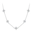925 Sterling Silver + Moissanite Necklace with Plated White Gold - 40+5cm Length for Women