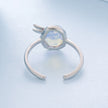 925 Sterling Silver Ring with Nano Opal Stone, 0.15 cm Width for Women