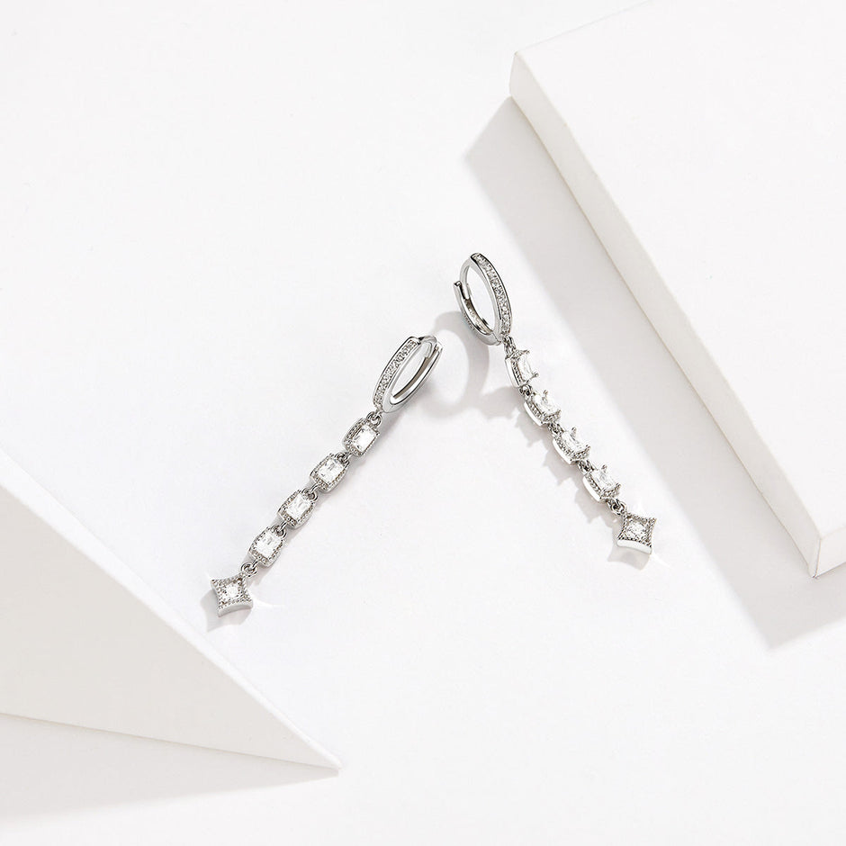 925 Sterling Silver Earrings with Pavé Set CZ