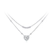 925 Sterling Silver 6.5mm Moissanite Necklace with Pavé Setting for Women