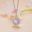 925 Sterling Silver Moissanite Necklace with Pavé Setting, 45cm, Platinum Plated, Women