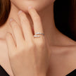 925 Sterling Silver Moissanite & Freshwater Pearl Ring, White Gold Plated, Size E for Women