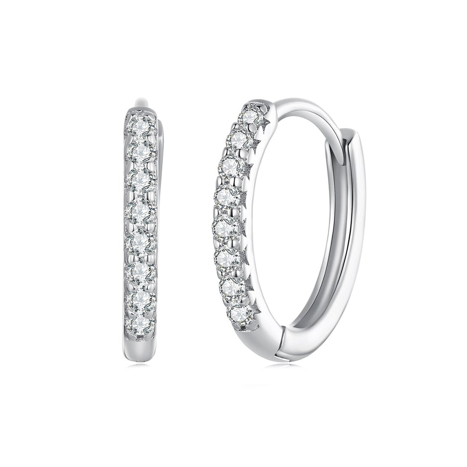S925 Sterling Silver 2.0mm Moissanite Earrings for Women