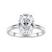 925 Sterling Silver 3.5 Carat Oval Zircon Ring with White Gold Plating for Women