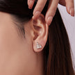 925 Sterling Silver Plated White Gold Earrings for Women, Size 1.3*1.0cm