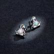 925 Sterling Silver Earrings with Translucent Opal