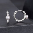 925 Sterling Silver White Gold Plated Moissanite & Pearl Earrings for Women
