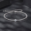 925 Sterling Silver Moissanite Bracelet 15+6cm with White Gold Plating for Women