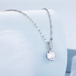 925 Sterling Silver Necklace with Pavé Setting CZ - Adjustable Length, Platinum Plated - Women's Jewelry
