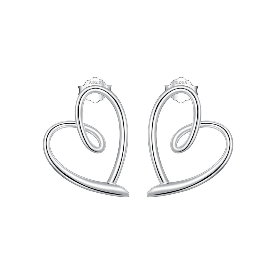 925 Sterling Silver Earrings for Women - 19x14mm, Platinum Plated