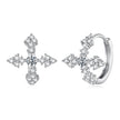 925 Sterling Silver White Gold Plated Moissanite 1.4cm Hoop Earrings for Women