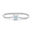 925 Sterling Silver Moonstone Bracelet 17.0 cm Pavé Setting for Women