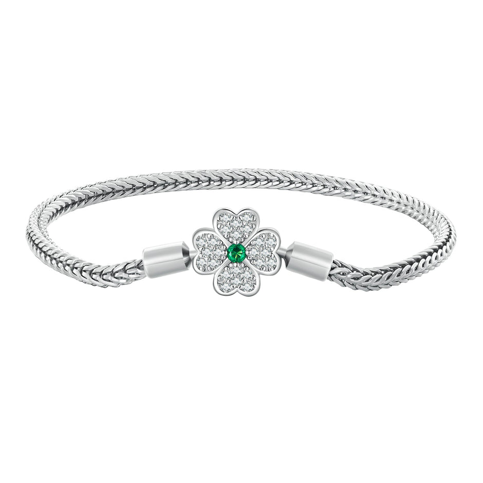 925 Sterling Silver Plated Platinum Bracelet with 3mm Rope for Women