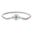 925 Sterling Silver Plated Platinum Bracelet with 3mm Rope for Women