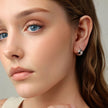 925 Sterling Silver Plated White Gold Earrings 1.4 x 1.0 cm for Women