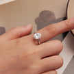 925 Sterling Silver 3.5 Carat Oval Zircon Ring with White Gold Plating for Women