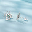 925 Sterling Silver Earrings with Pavé Setting CZ, 0.9cm, Oxidized Silver for Women