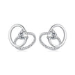 925 Sterling Silver White Gold Plated Pavé Setting CZ Earrings
