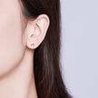 925 Sterling Silver Rose Gold Plated Pavé CZ Earrings for Women