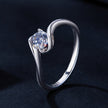 925 Sterling Silver 5mm Moissanite Ring for Women