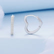 925 Sterling Silver Earrings with Cubic Zirconia in Platinum Finish