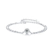 925 Sterling Silver 0.50 Carat Moissanite Bracelet for Women - 15+6cm - Plated White Gold