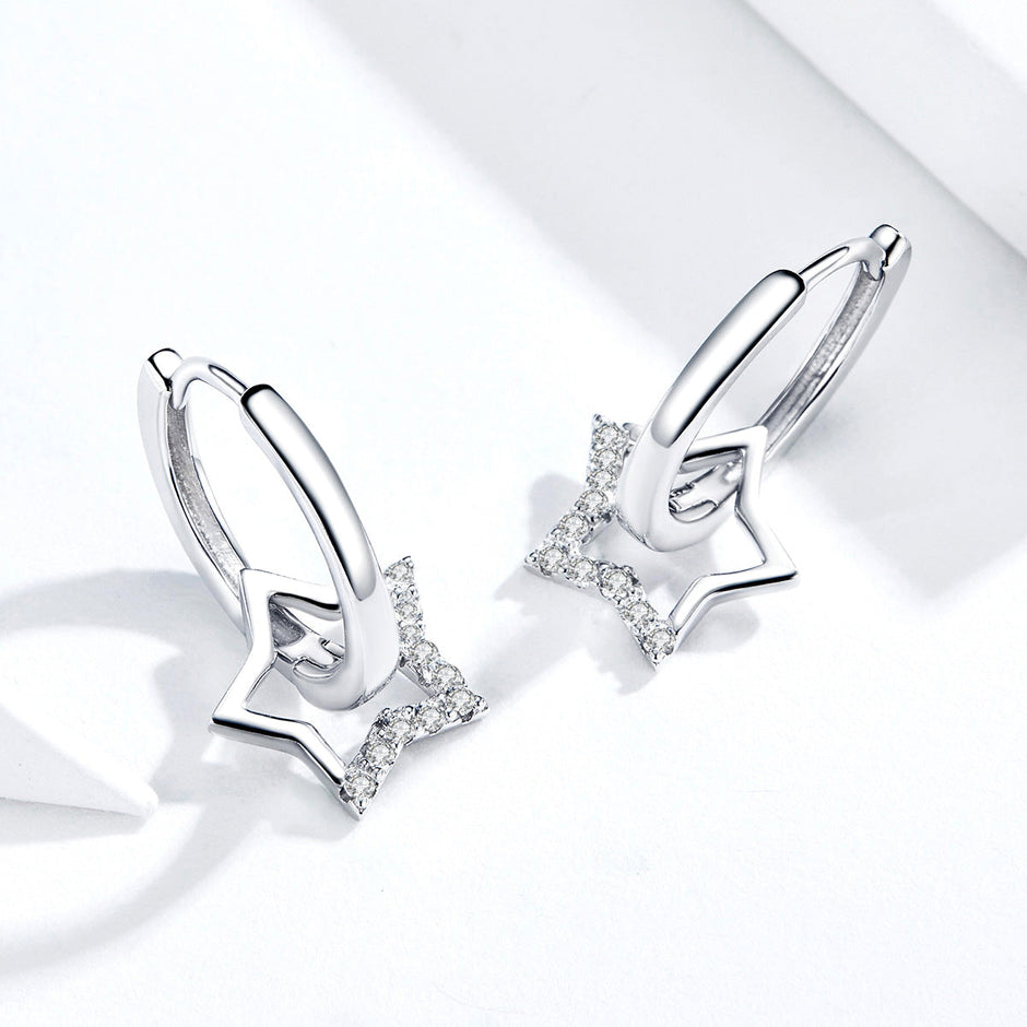 S925 Sterling Silver Plated Platinum CZ Earrings for Women