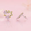 925 Sterling Silver Enamel CZ Plated Earrings