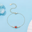 925 Sterling Silver Gold Plated CZ Bracelet 15+6cm for Women