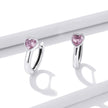 925 Sterling Silver Earrings with Pavé Setting CZ, Oxidized Silver, 1.2x0.5cm for Women