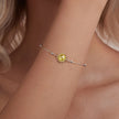 925 Sterling Silver White Gold Plated Bracelet with Transparent Glass Charm for Women
