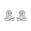 925 Sterling Silver Earrings with Translucent Opal