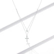 925 Sterling Silver Adjustable Platinum Plated Necklace with CZ - 1.4cm for Women