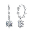 925 Sterling Silver White Gold Plated 1 Carat Moissanite Pavé CZ 2.2cm Hoop Earrings for Women