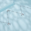 925 Sterling Silver + Plated White Gold Necklace with Adjustable Length for Women