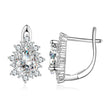 925 Sterling Silver Platinum Plated CZ Pavé Setting Earrings