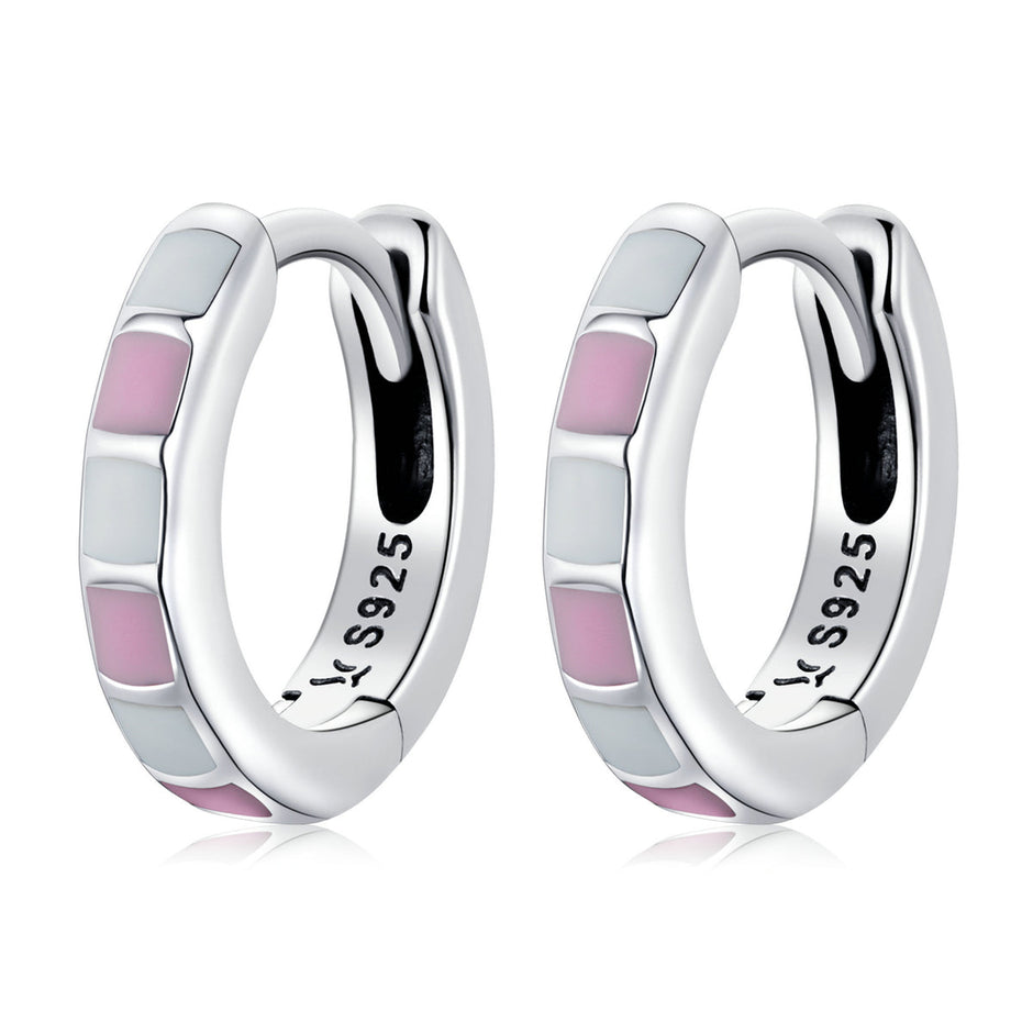 S925 Sterling Silver Enamel Oxidized Earrings