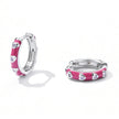 925 Sterling Silver Enamel CZ Earrings for Women, 1.2*0.3cm, Platinum Plated