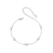 925 Sterling Silver Bracelet with Pavé Setting CZ and White Gold Plating